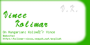 vince kolimar business card